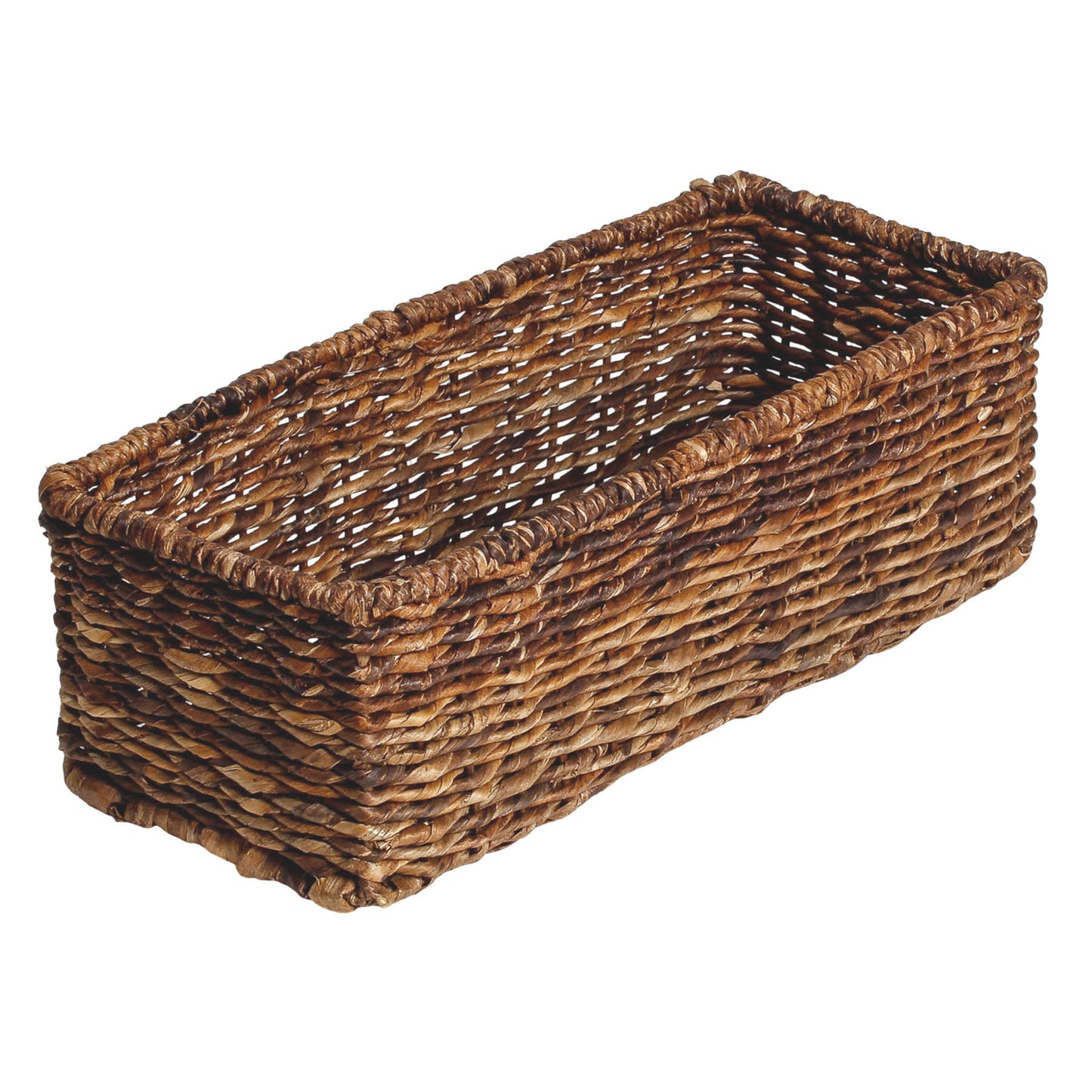 Abaca Rectangle Storage Basket - Brown, 15.5x5.5x6.5"