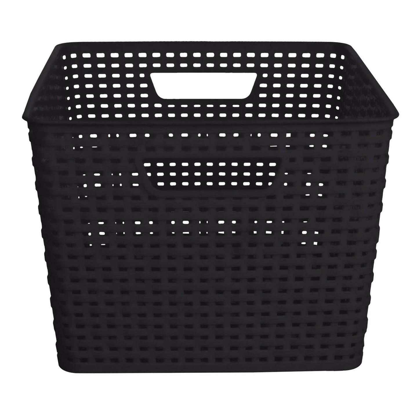 Plastic Rectangle Storage Basket - Black, 13.8x11.4x8.7"