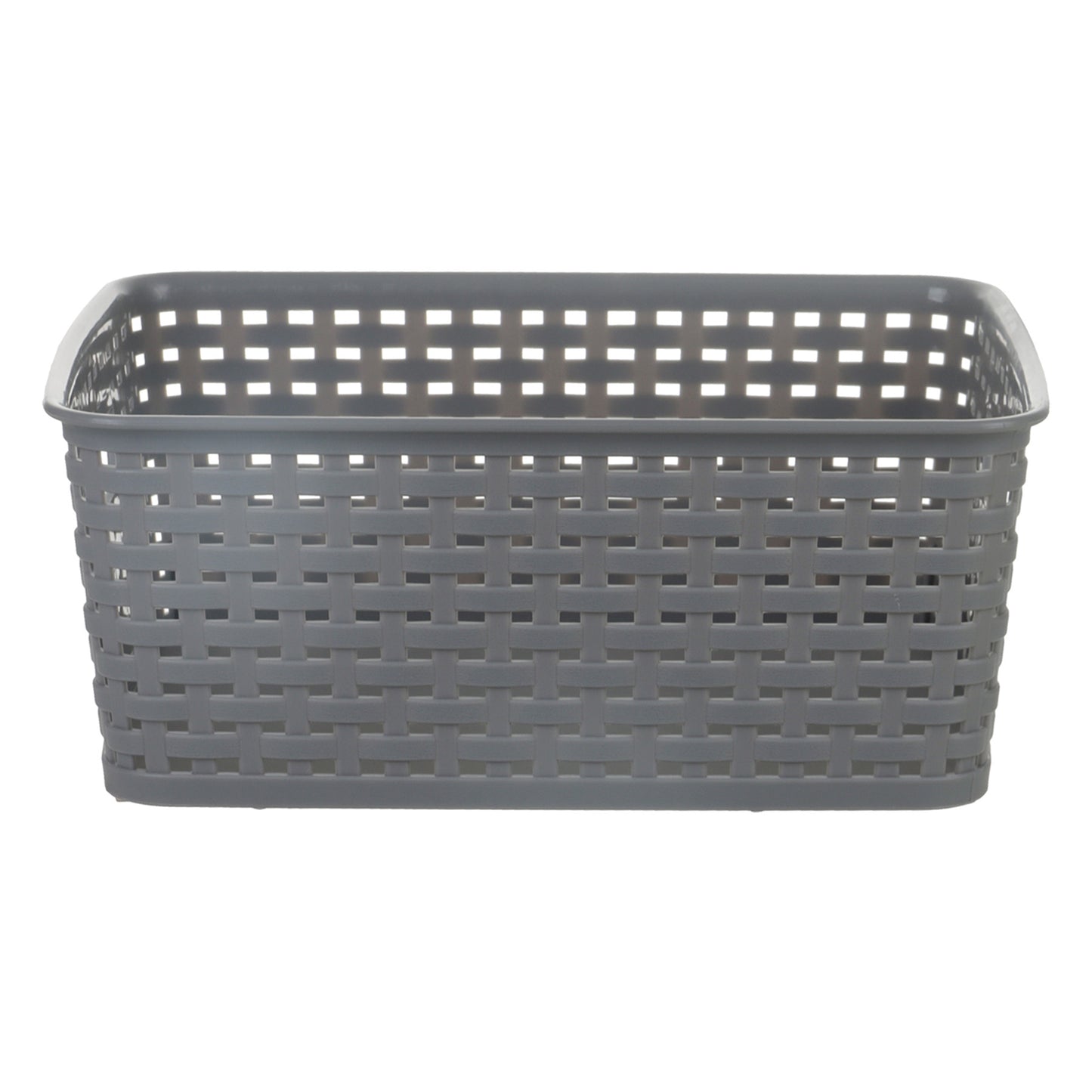 Plastic Rectangle Storage Basket - Grey, 10.0x8.0x4.0"