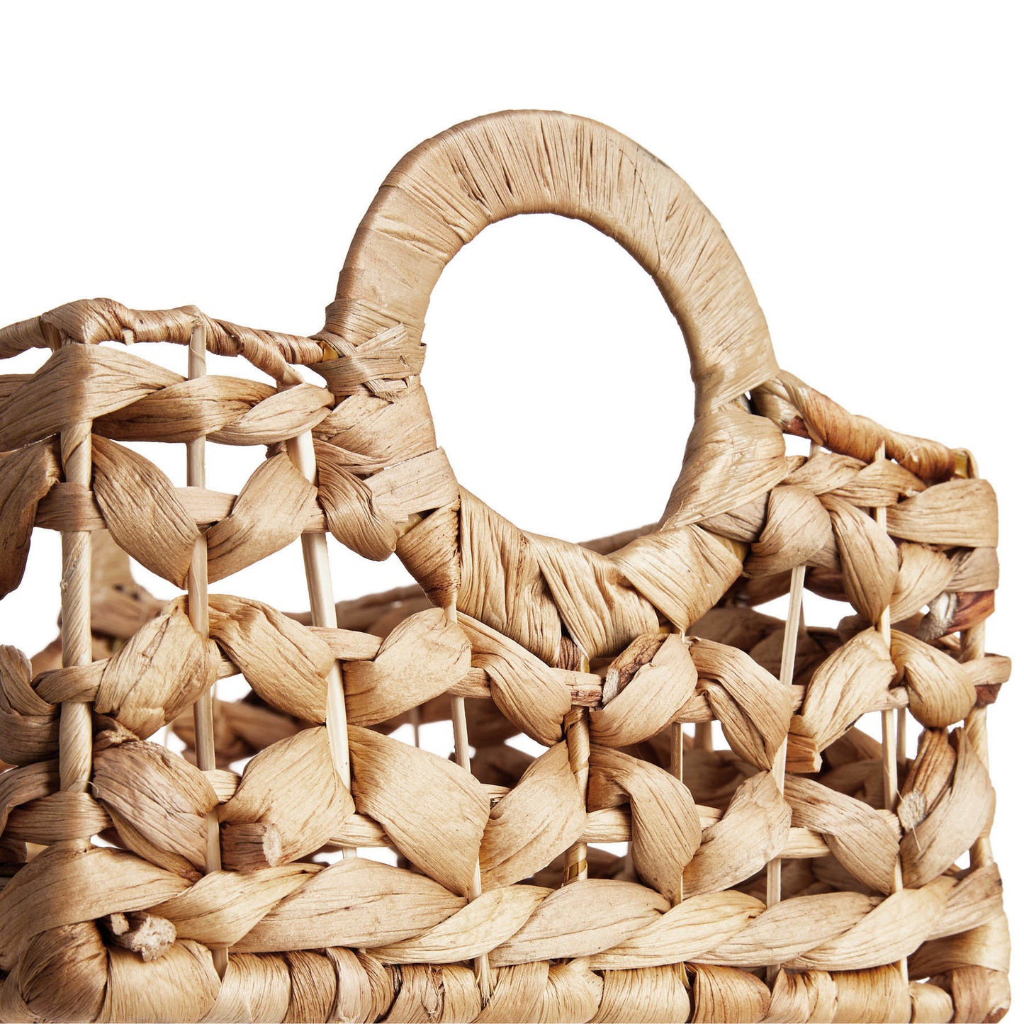 Water Hyacinth Rectangle Storage Basket - Natural, 11.8x8.0x7.0"