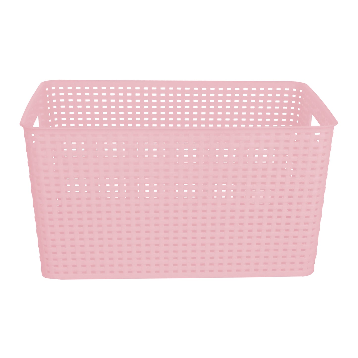 Plastic Rectangle Storage Basket - Pink, 17.0x12.0x9.0"