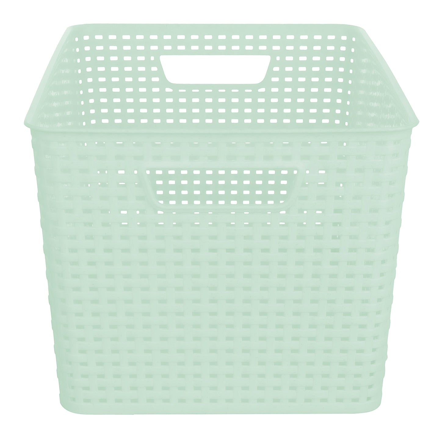 Plastic Rectangle Storage Basket - Green, 16.7x11.6x8.9"