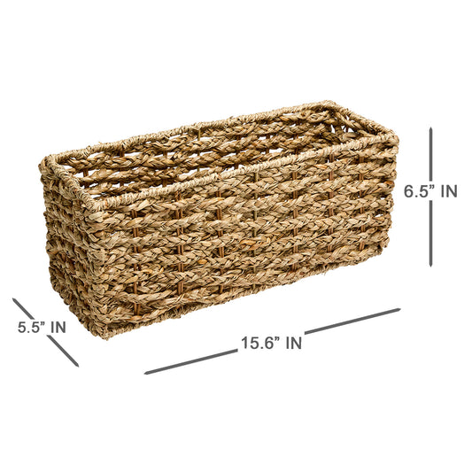 Seagrass Rectangle Storage Basket - Natural, 15.6x5.5x6.5"