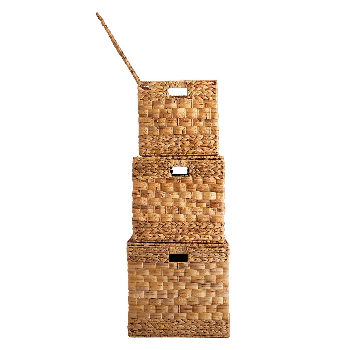 Wicker Rectangle Storage Basket - Natural, 28.0x17.3x16.1"