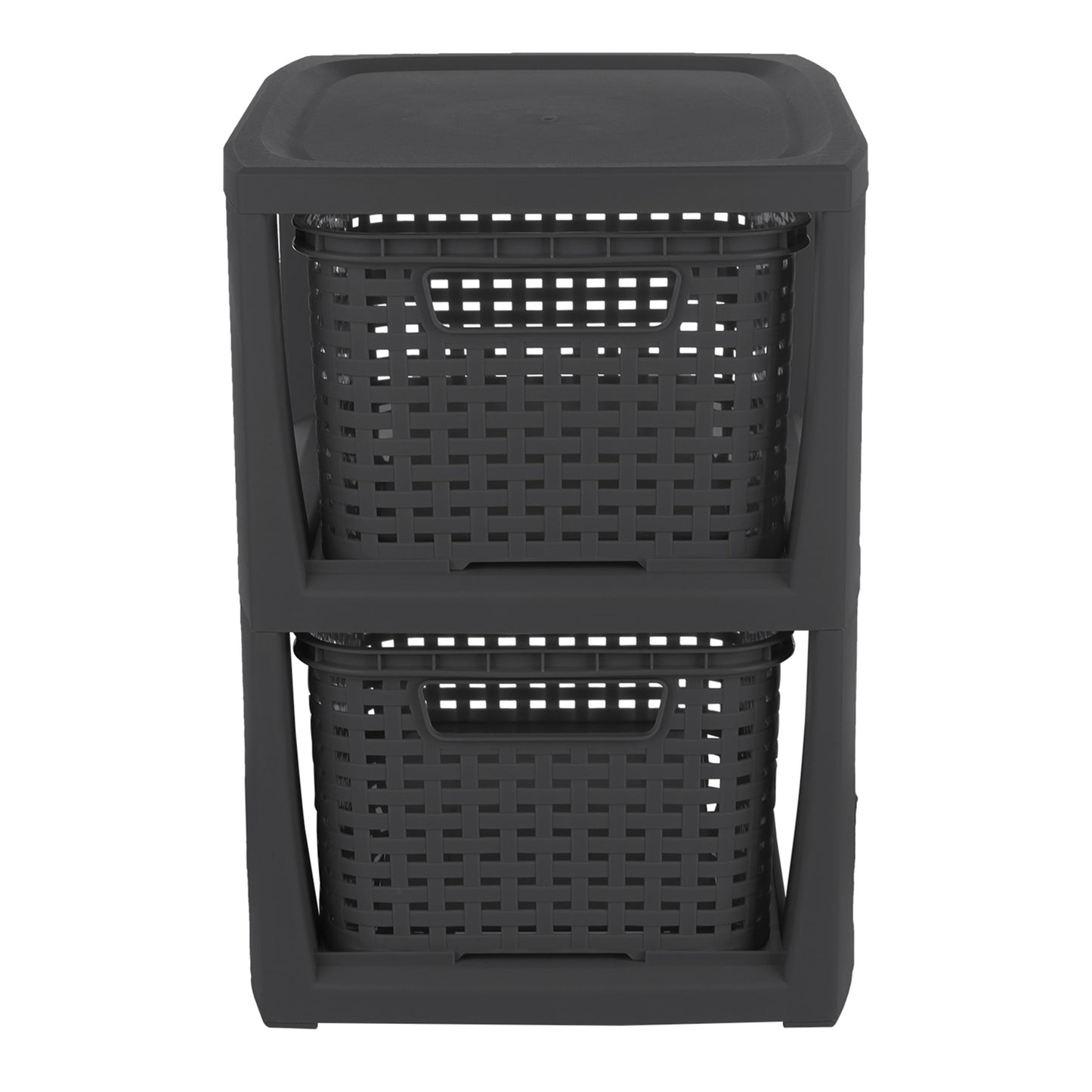 Plastic Rectangle Storage Basket - Black, 9.4x11.4x13.0"