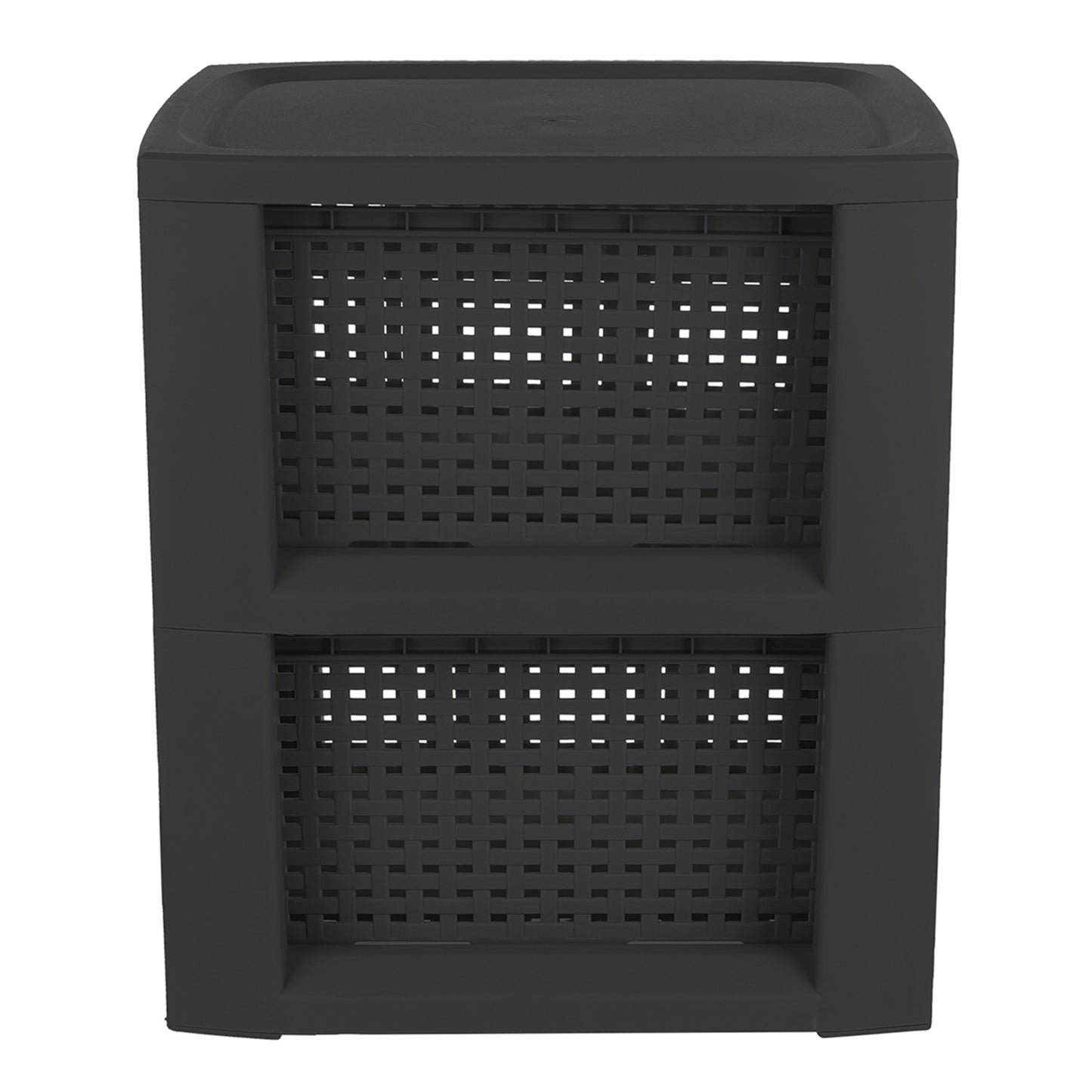 Plastic Rectangle Storage Basket - Black, 9.4x11.4x13.0"
