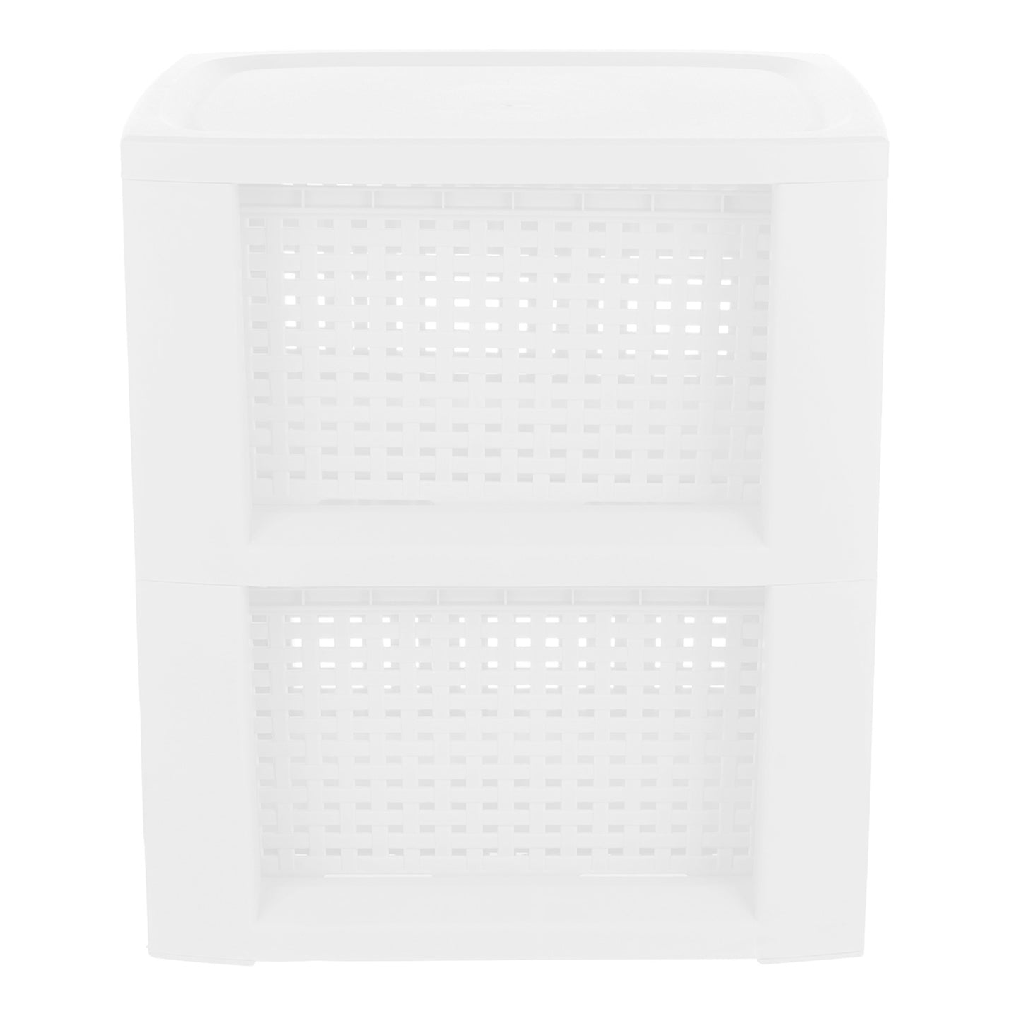 Plastic Rectangle Storage Basket - White, 9.4x11.4x13.0"