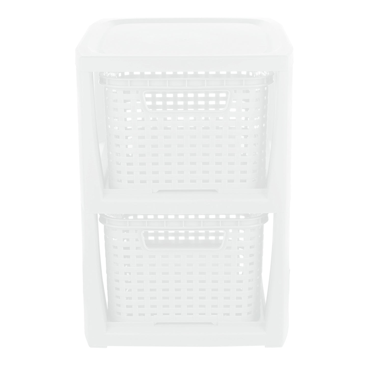 Plastic Rectangle Storage Basket - White, 9.4x11.4x13.0"