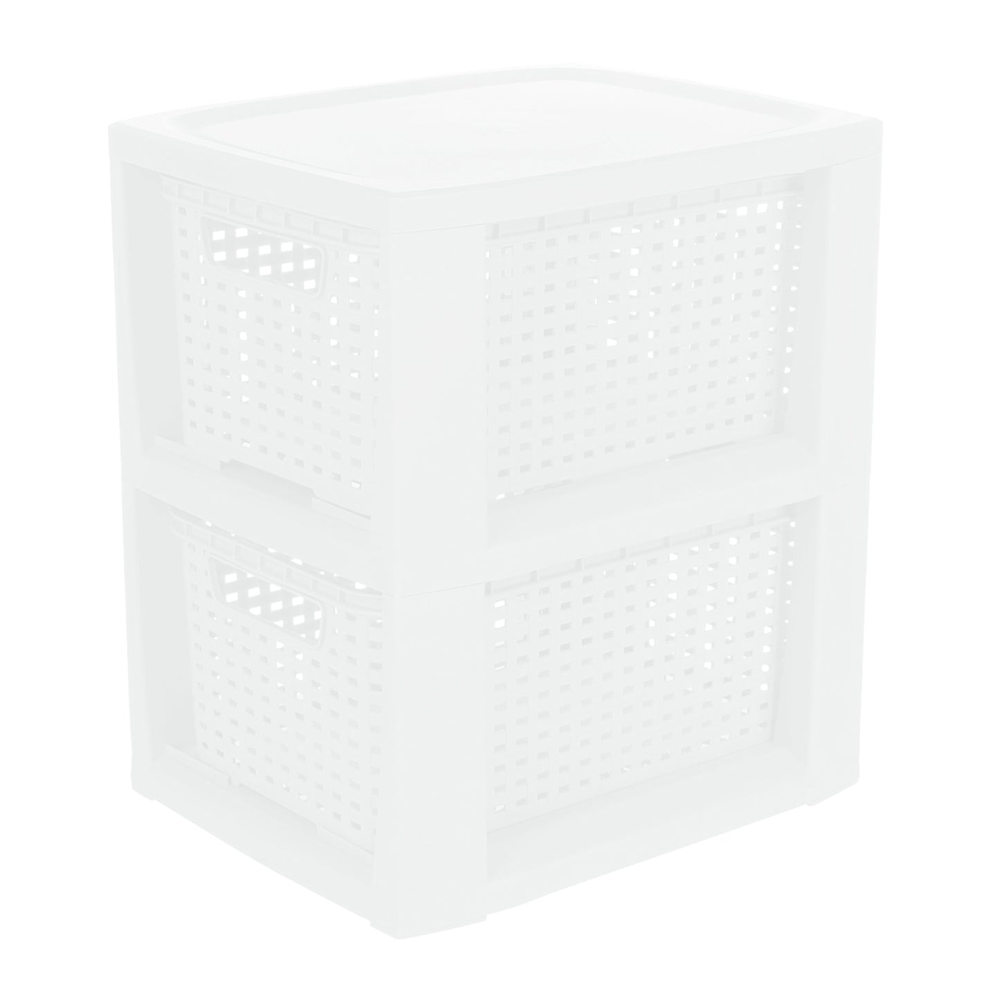 Plastic Rectangle Storage Basket - White, 9.4x11.4x13.0"
