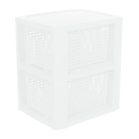 Plastic Rectangle Storage Basket - White, 9.4x11.4x13.0"