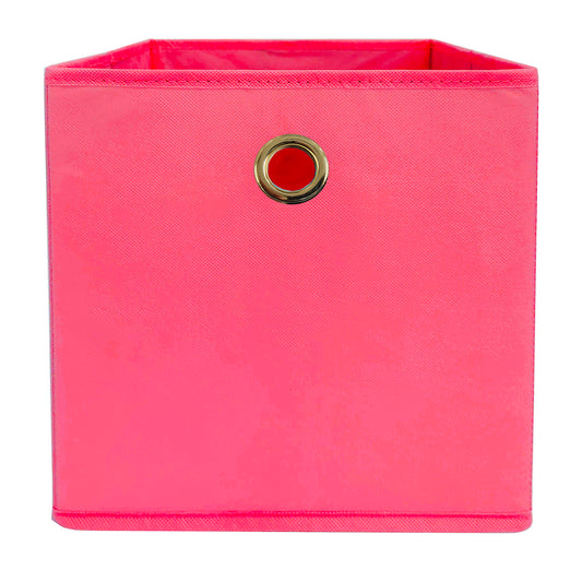 Fabric Storage Basket - Pink, 10.5x10.5x11.0"