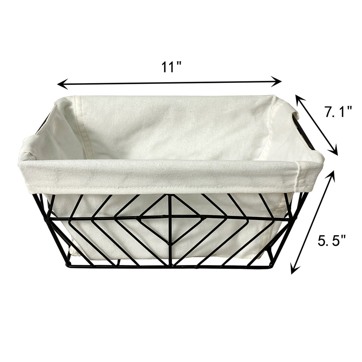 Metal Rectangle Storage Basket - Black, 11.0x7.1x5.5"