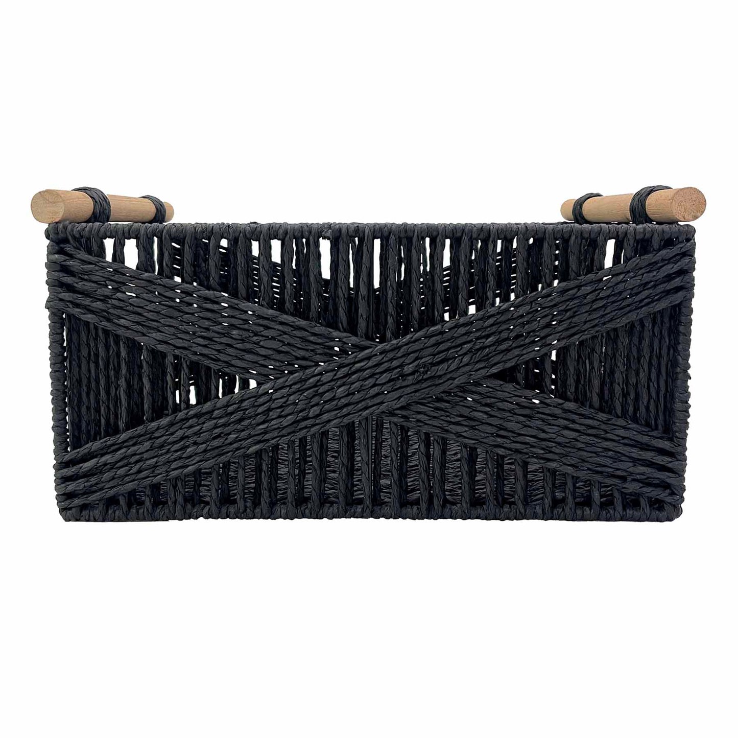 Paper Rectangle Storage Basket - Black, 12.9x9.1x6.7"