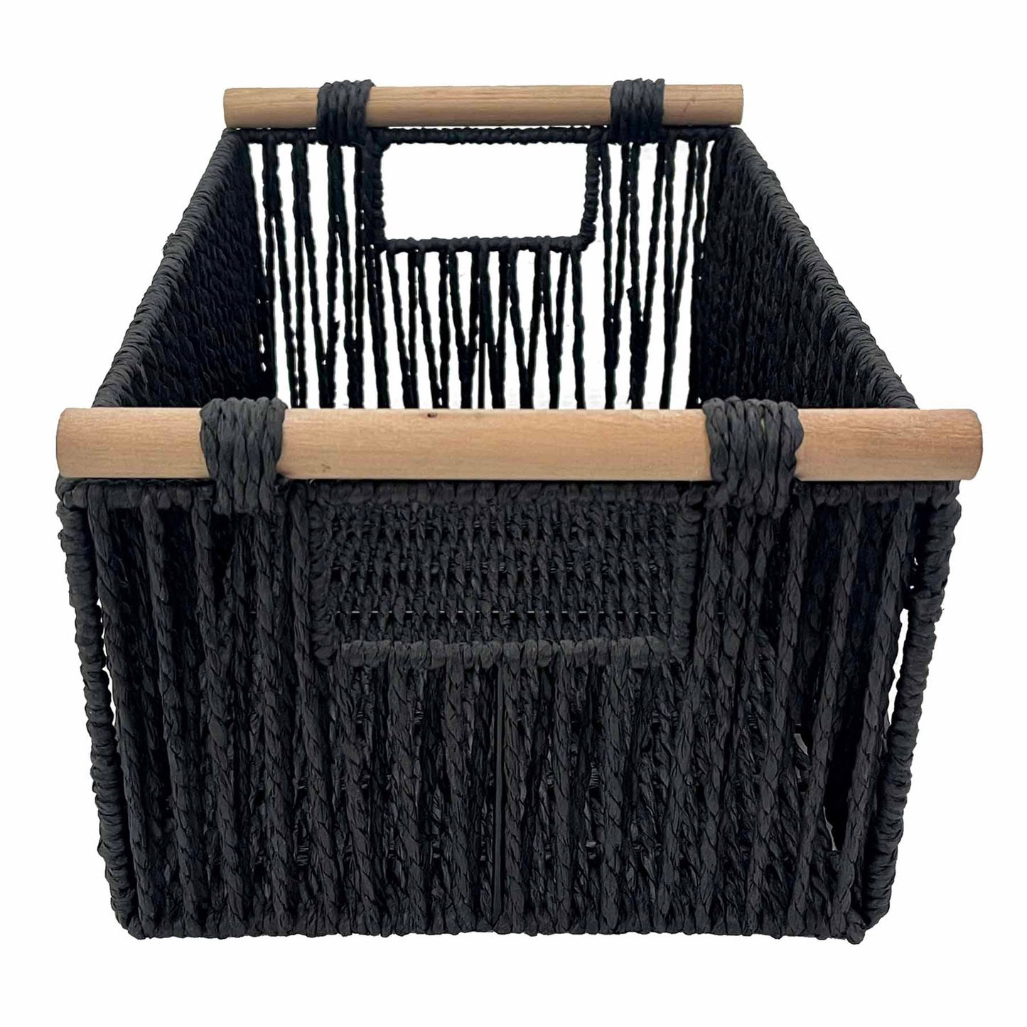Paper Rectangle Storage Basket - Black, 12.9x9.1x6.7"