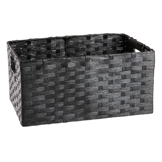 Paper Rectangle Storage Basket - Black, 14.5x10.0x7.0"