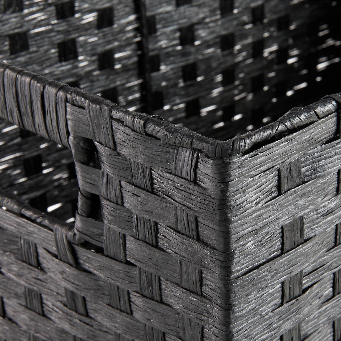 Paper Rectangle Storage Basket - Black, 14.5x10.0x7.0"