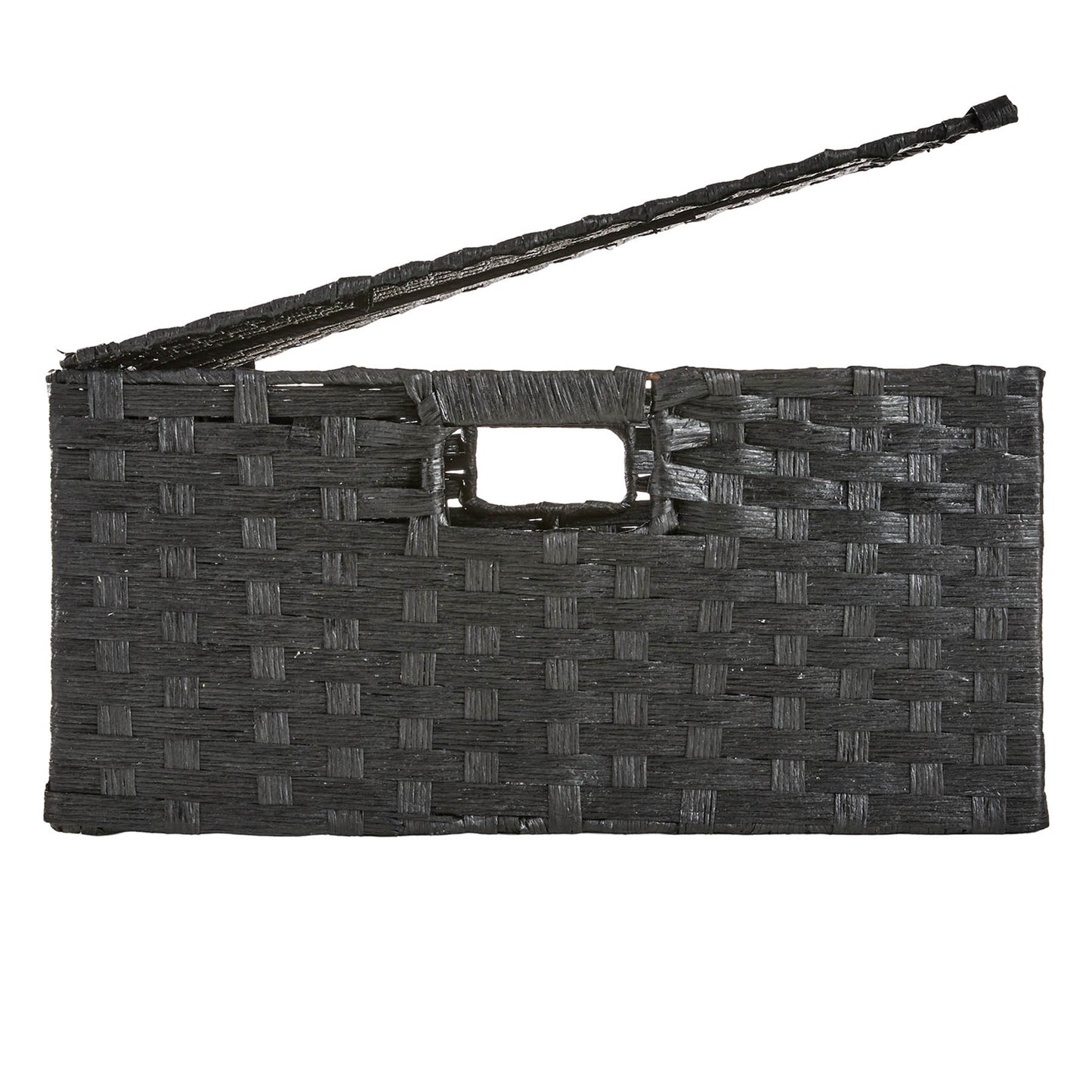 Paper Rectangle Storage Basket - Black, 17.0x15.0x7.0"