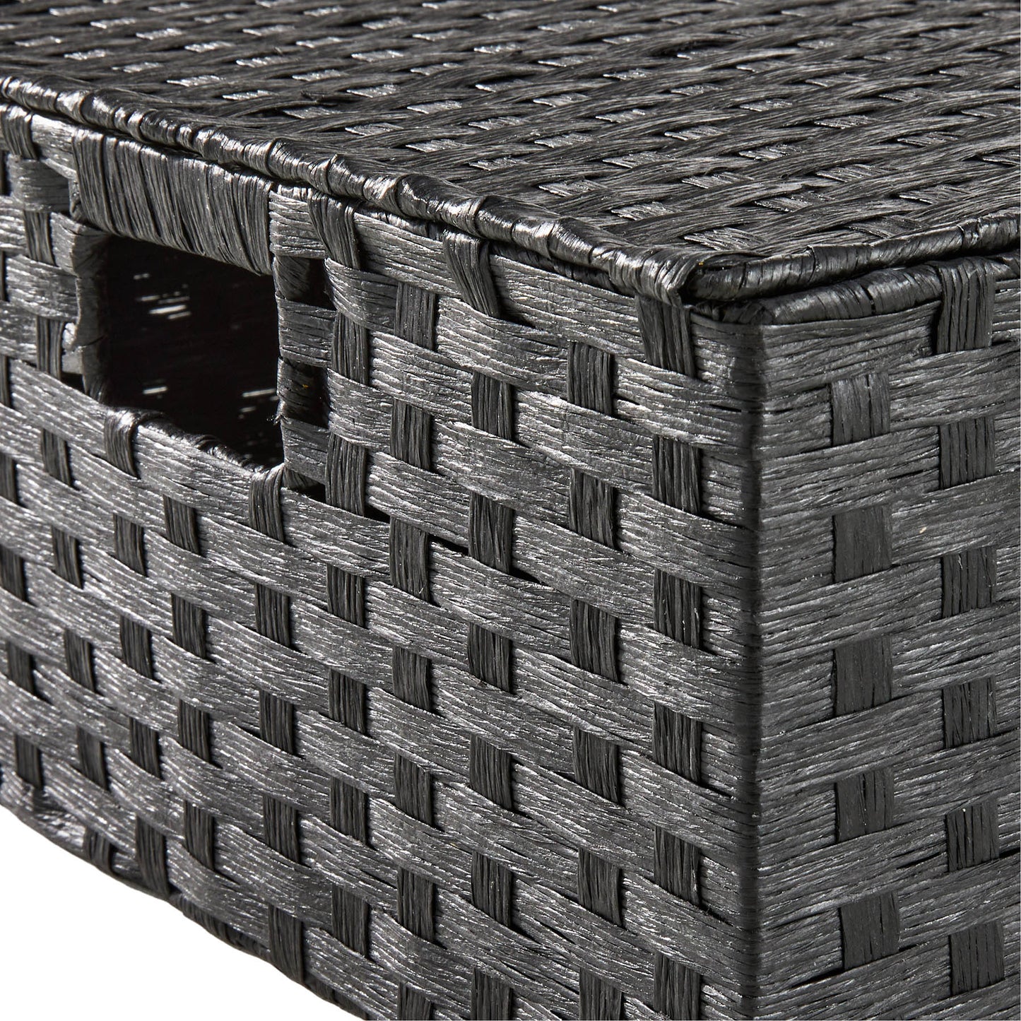Paper Rectangle Storage Basket - Black, 17.0x15.0x7.0"