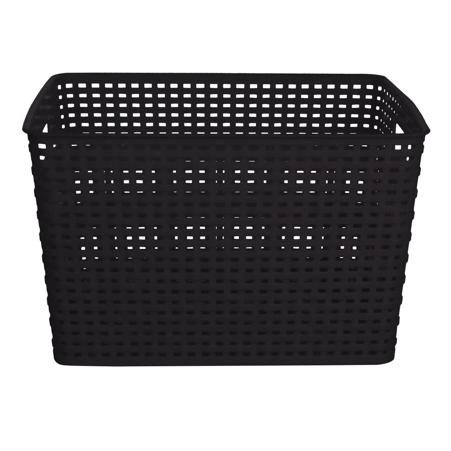Plastic Rectangle Storage Basket - Black, 13.8x11.4x8.7"
