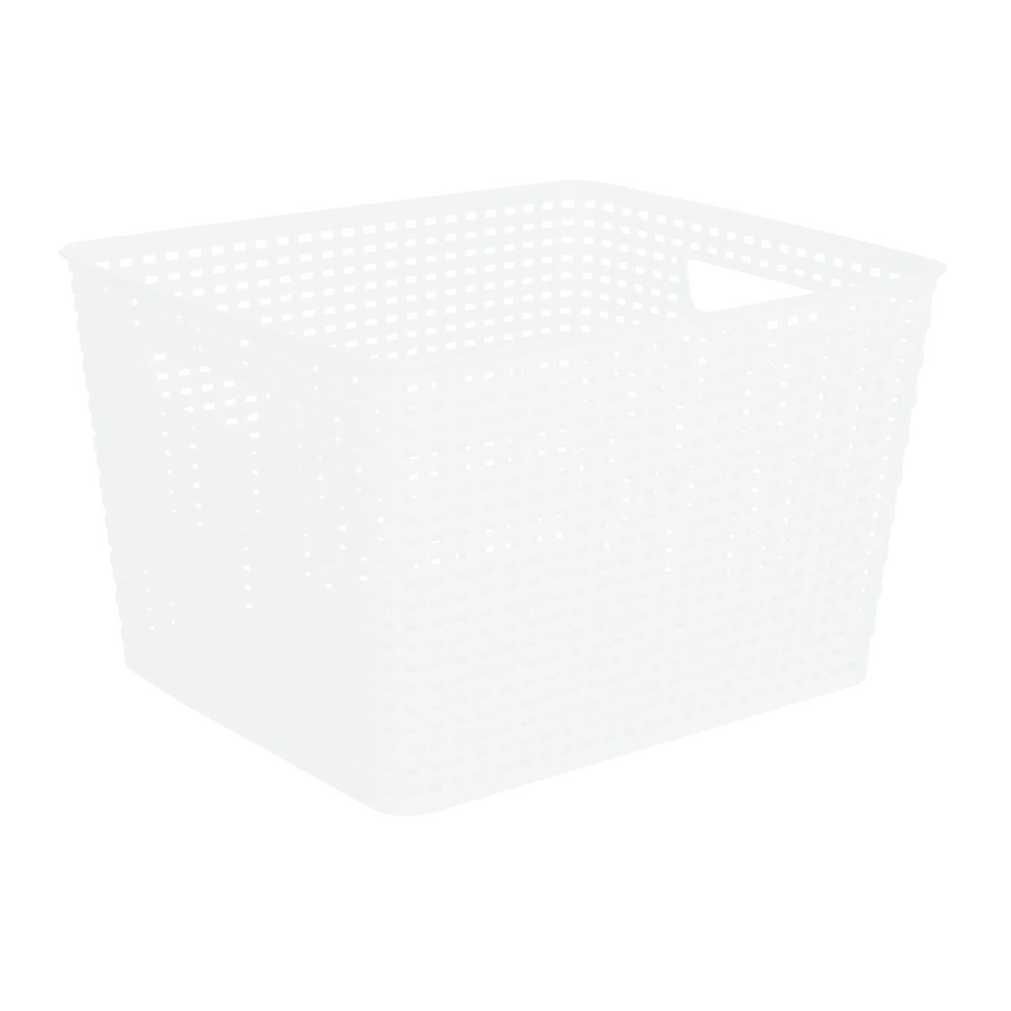 Plastic Rectangle Storage Basket - White, 13.8x11.4x8.7"