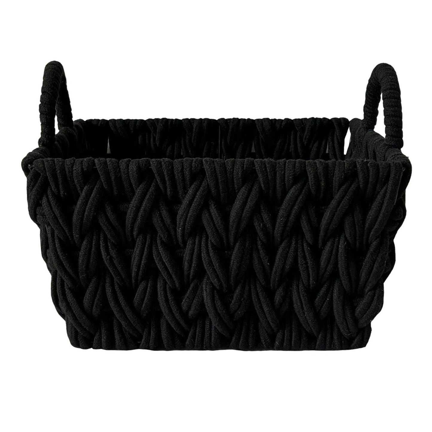 Fabric Rectangle Storage Basket - Black, 14.2x11.4x8.2"