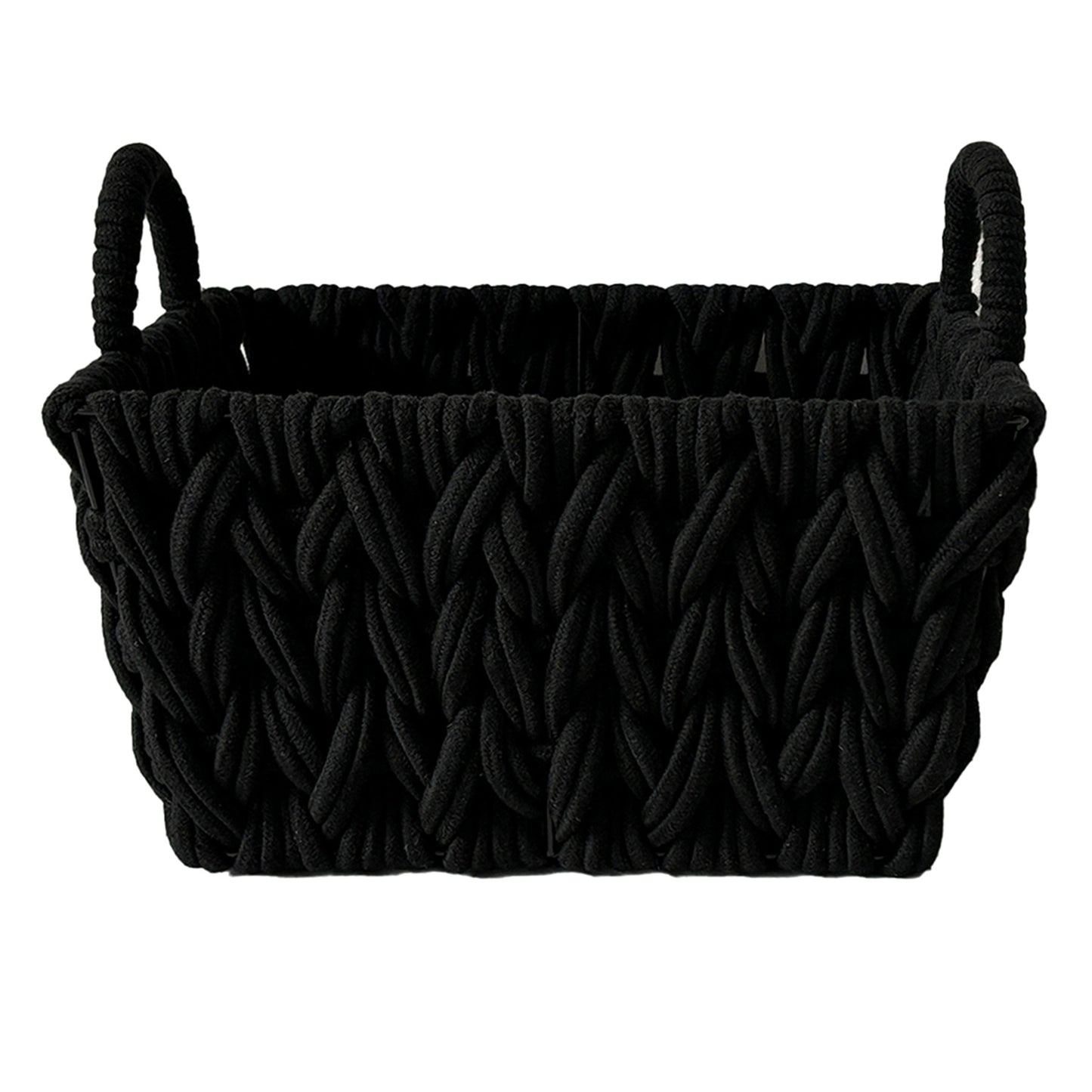 Fabric Rectangle Storage Basket - Black, 14.2x11.4x8.2"