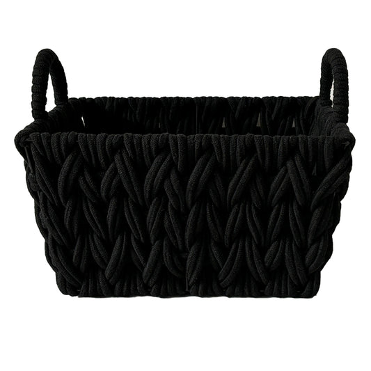 Fabric Rectangle Storage Basket - Black, 14.2x11.4x8.2"