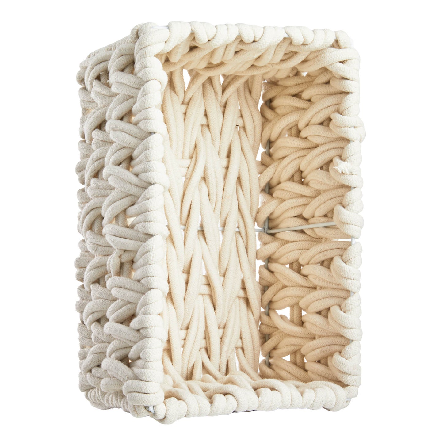 Cotton Rectangle Storage Basket - White, 13.0x8.0x7.0"