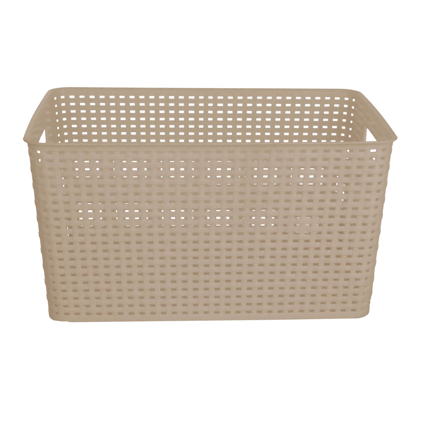 Plastic Rectangle Storage Basket - Brown, 16.7x11.6x8.9"
