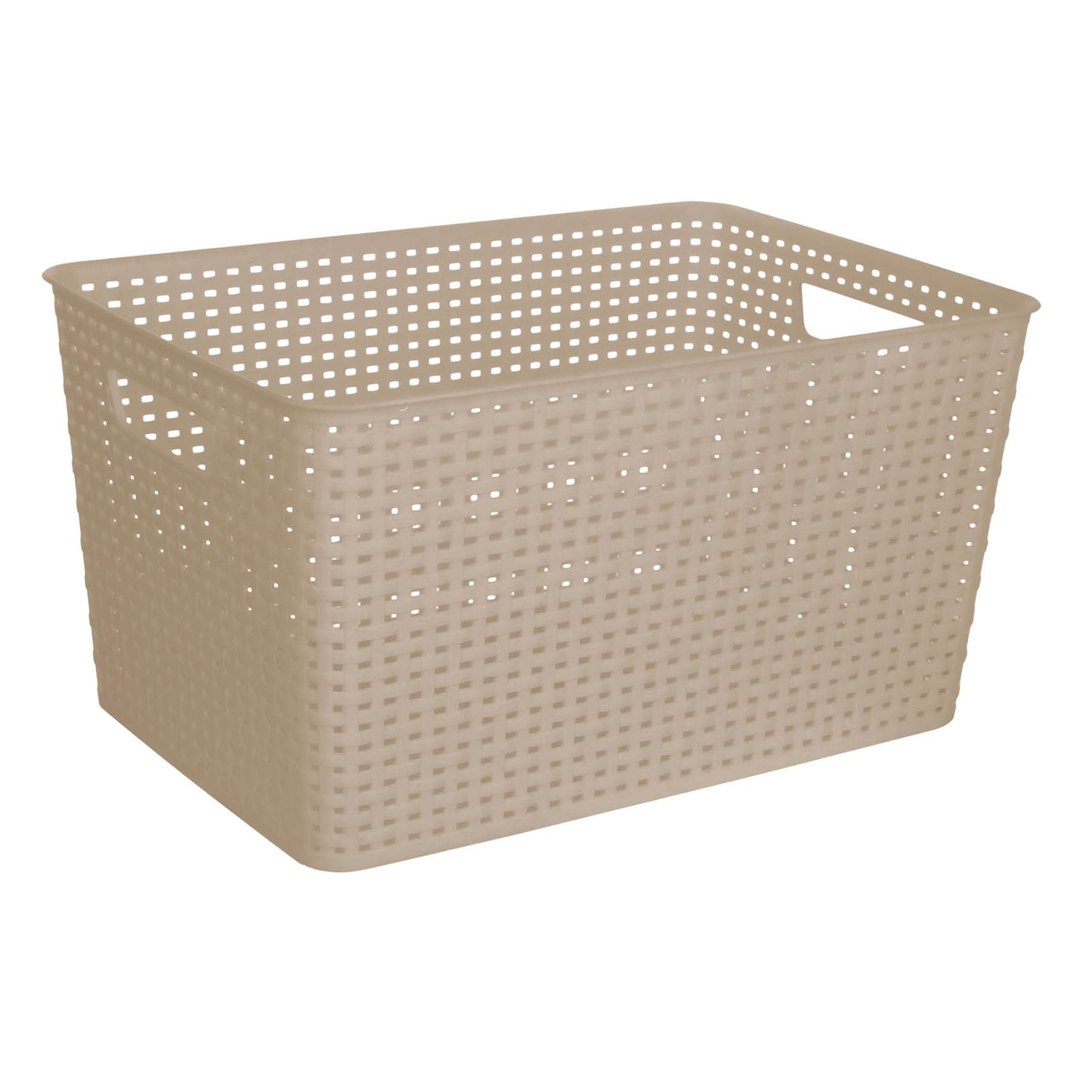 Plastic Rectangle Storage Basket - Brown, 16.7x11.6x8.9"