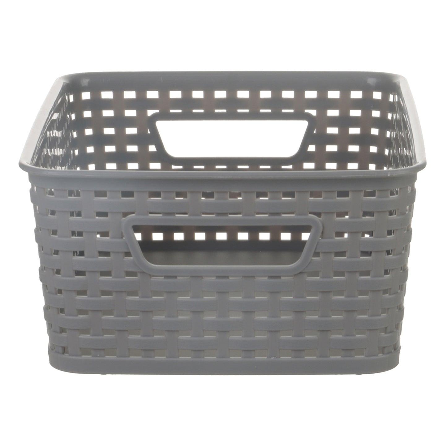 Plastic Rectangle Storage Basket - Grey, 10.0x8.0x4.0"