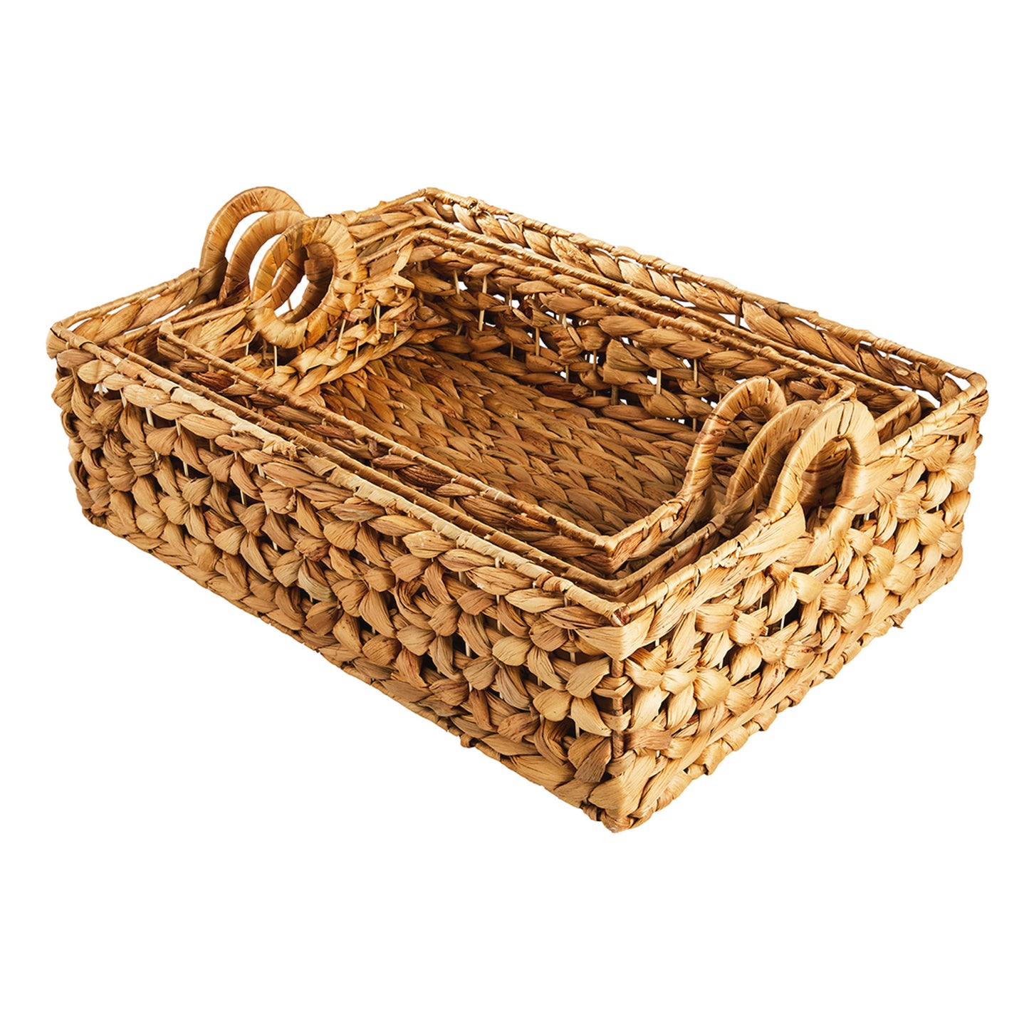 Wicker Rectangle Storage Basket - Neutral, 21.0x15.0x6.5"
