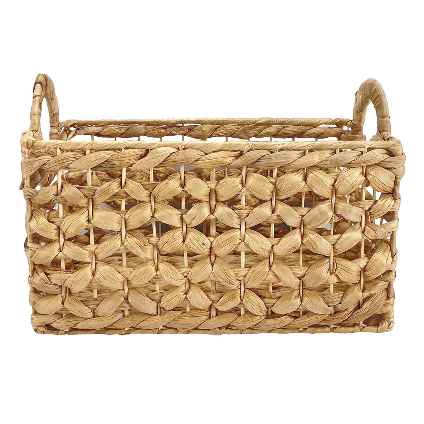 Water Hyacinth Rectangle Storage Basket - Natural, 11.8x8.0x7.0"