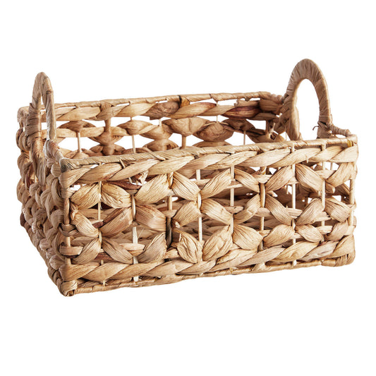 Water Hyacinth Rectangle Storage Basket - Natural, 11.8x8.0x7.0"