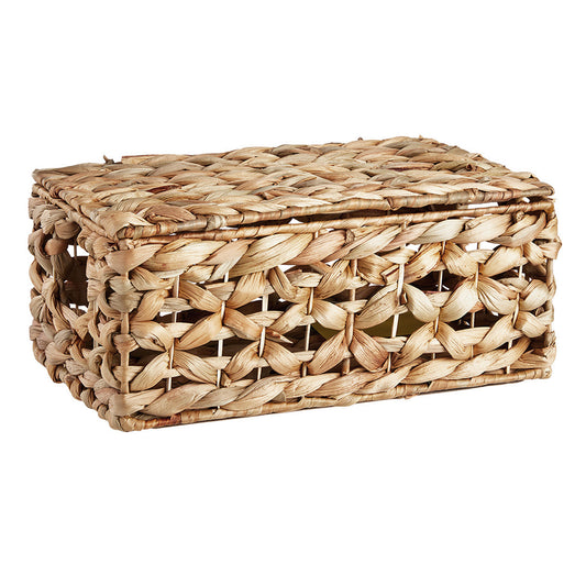 Water Hyacinth Rectangle Storage Basket - Natural, 11.8x7.8x5.5"