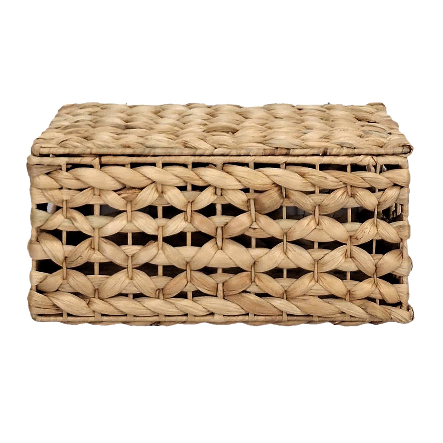 Water Hyacinth Rectangle Storage Basket - Natural, 11.8x7.8x5.5"
