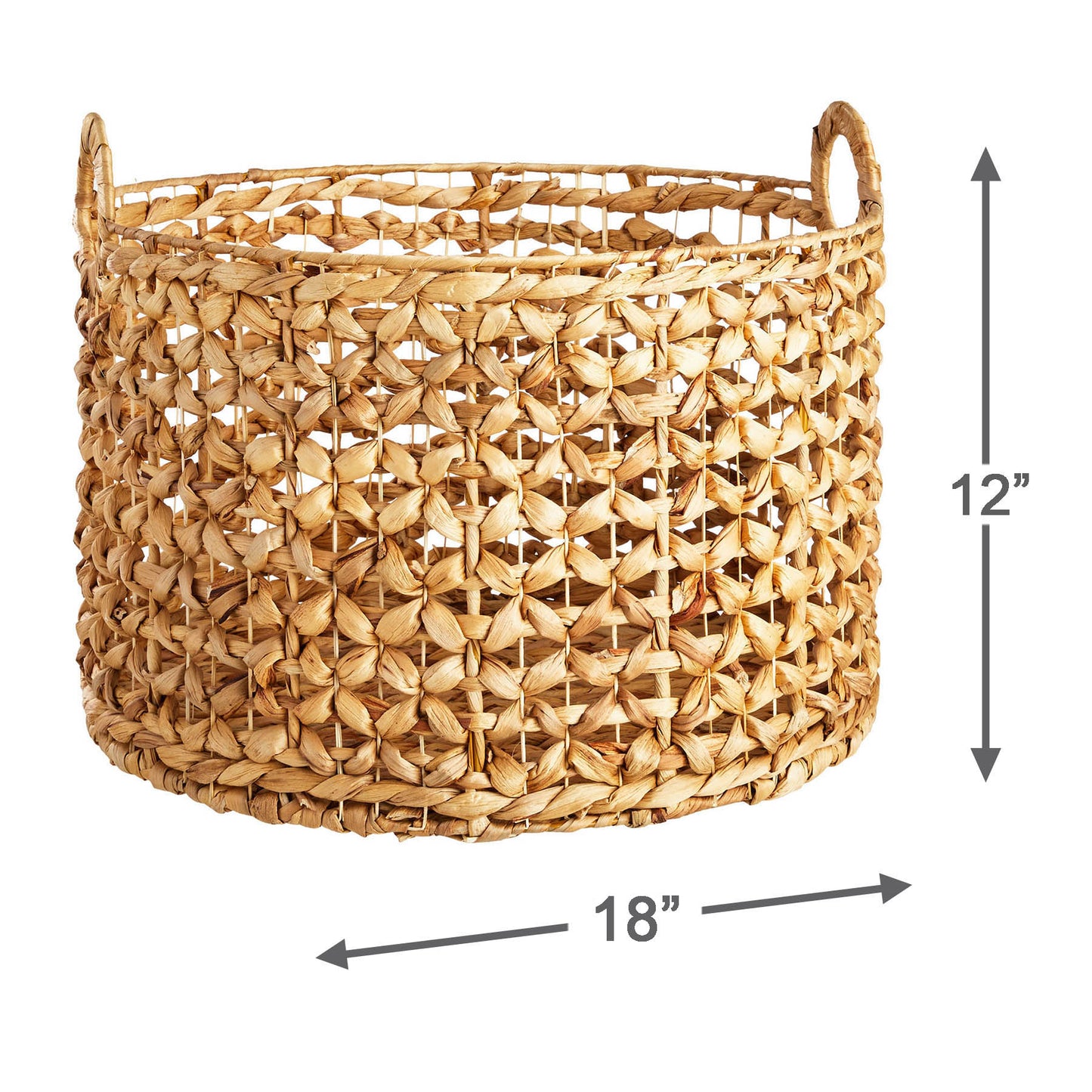Wicker Round Storage Basket - Neutral, 18.0x18.0x12.0"