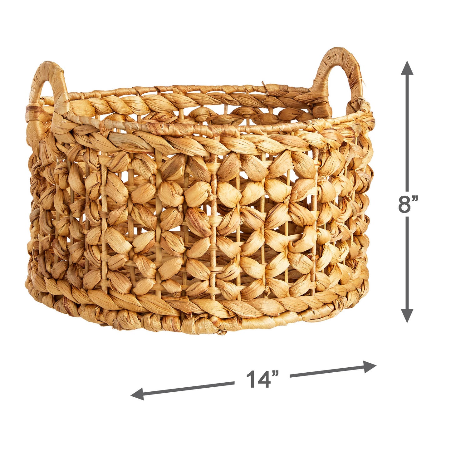 Wicker Round Storage Basket - Neutral, 14.0x14.0x8.0"