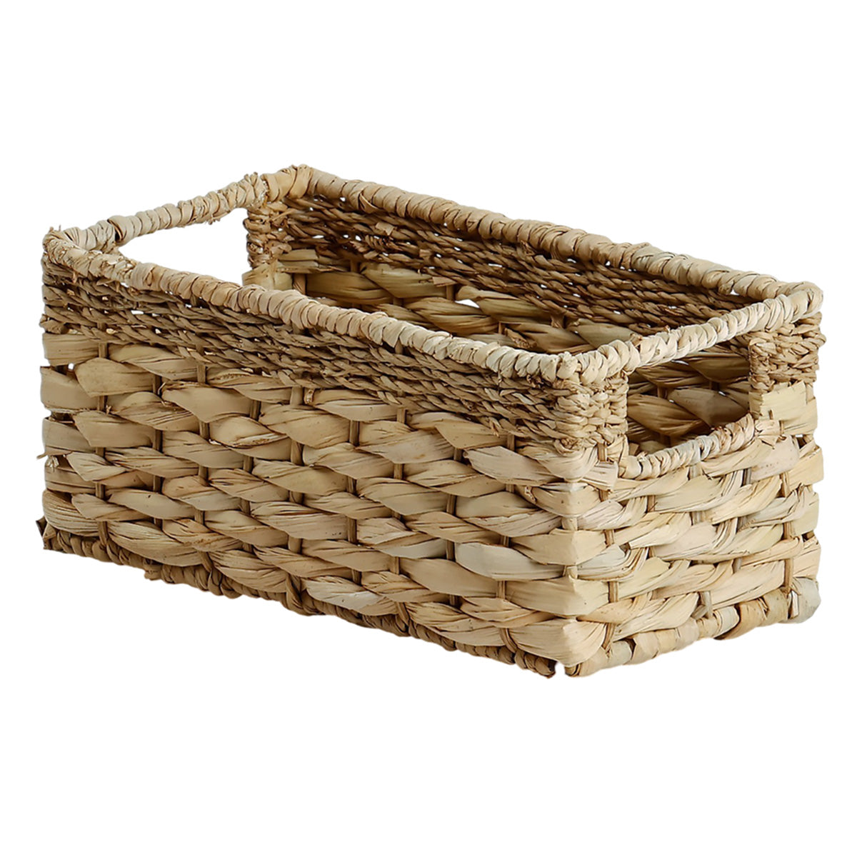 Water Hyacinth Rectangle Storage Basket - Natural, 11.4x6.5x5.0"