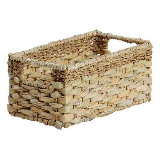 Water Hyacinth Rectangle Storage Basket - Natural, 11.4x6.5x5.0"
