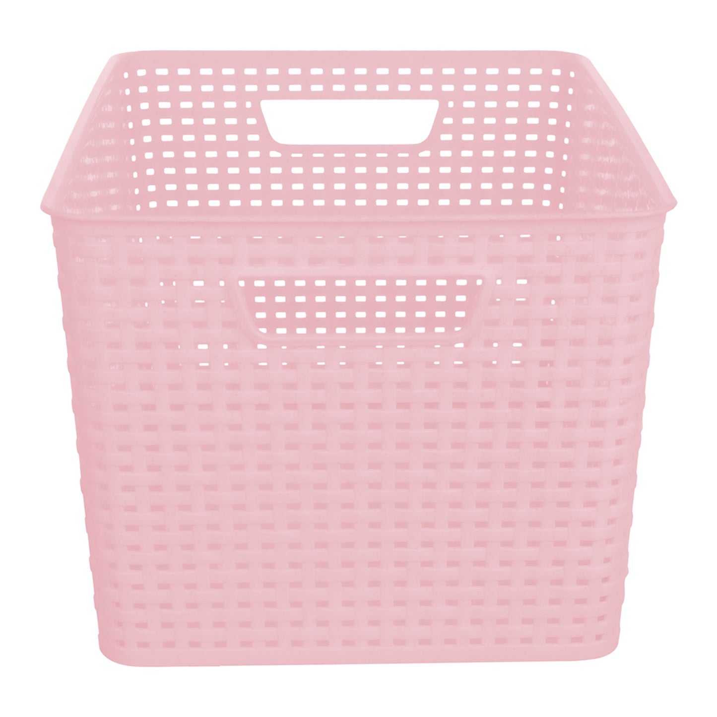 Plastic Rectangle Storage Basket - Pink, 17.0x12.0x9.0"