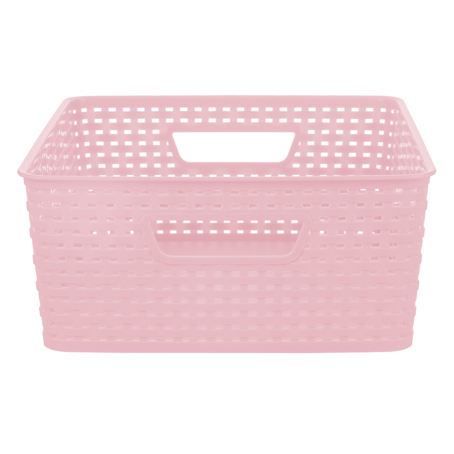 Plastic Rectangle Storage Basket - Pink, 14.0x11.0x5.0"