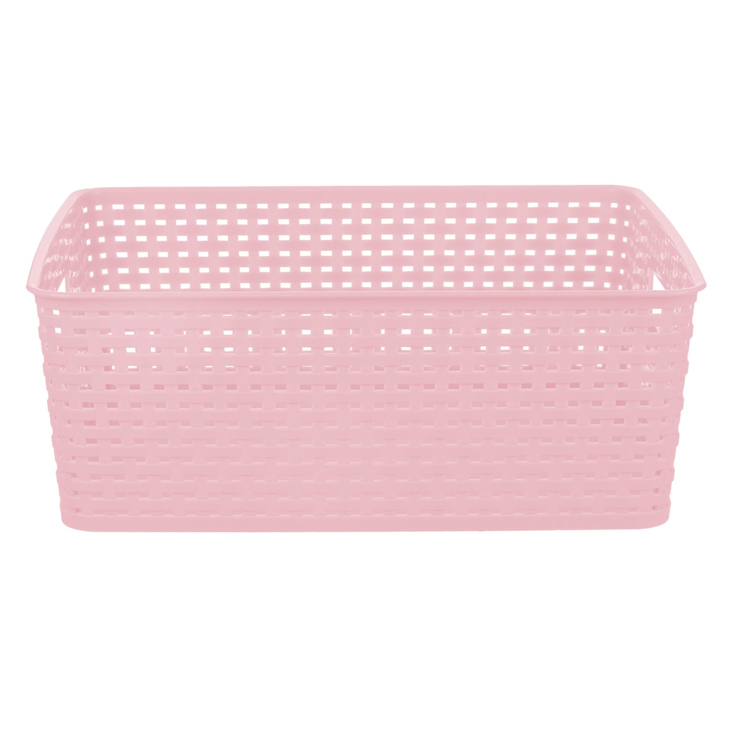 Plastic Rectangle Storage Basket - Pink, 14.0x11.0x5.0"