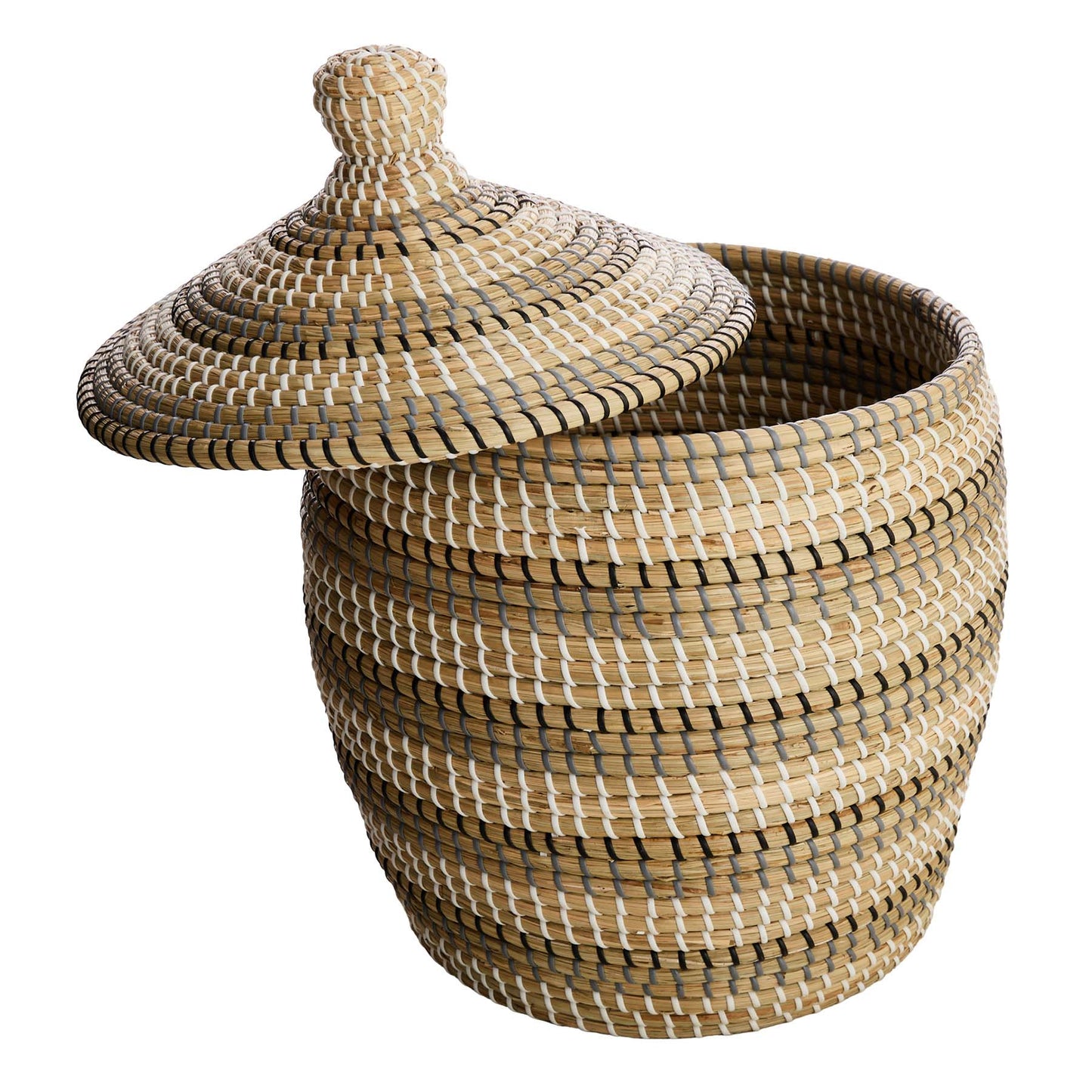Seagrass Round Storage Basket - Multi, 14.0x14.0x21.4"