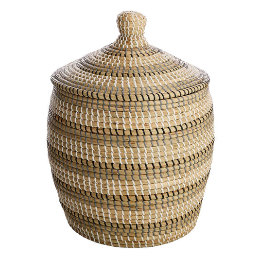 Seagrass Round Storage Basket - Multi, 14.0x14.0x21.4"