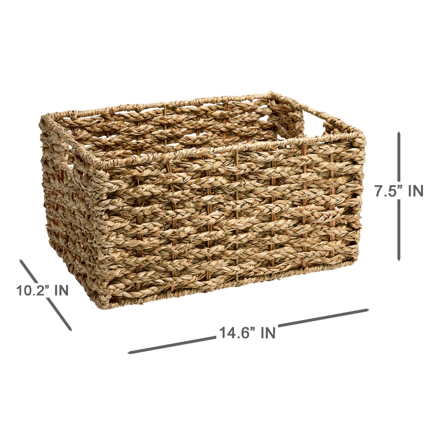 Seagrass Rectangle Storage Basket - Natural, 14.6x10.2x7.5"