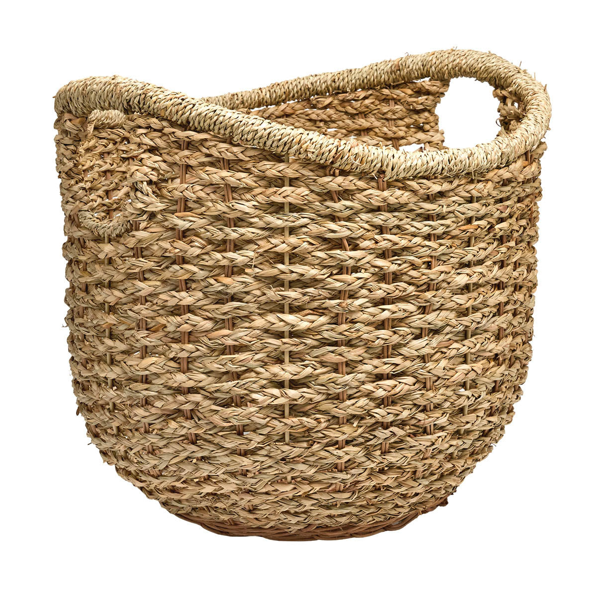 Seagrass Round Storage Basket - Natural, 16.9x16.9x15.6"