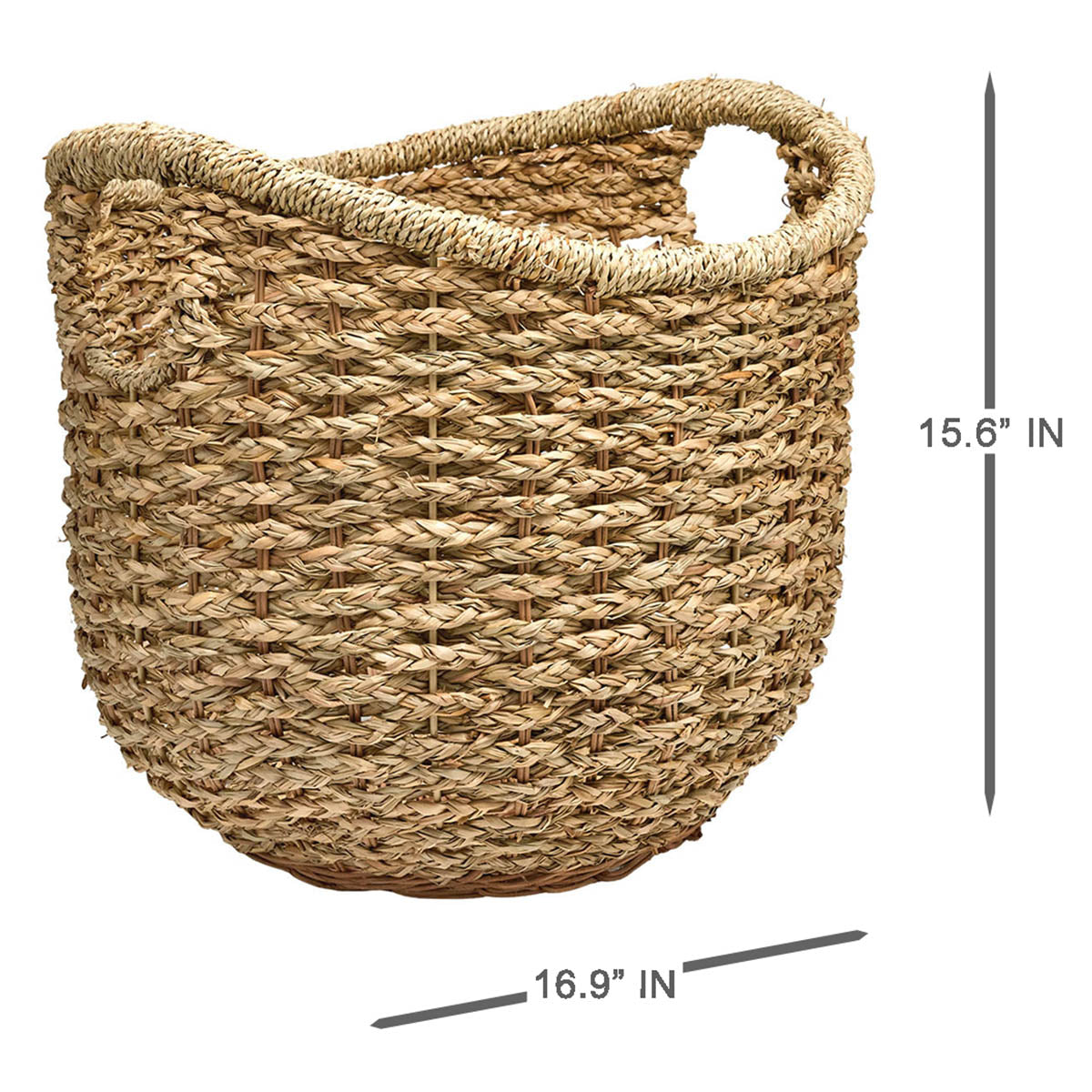 Seagrass Round Storage Basket - Natural, 16.9x16.9x15.6"