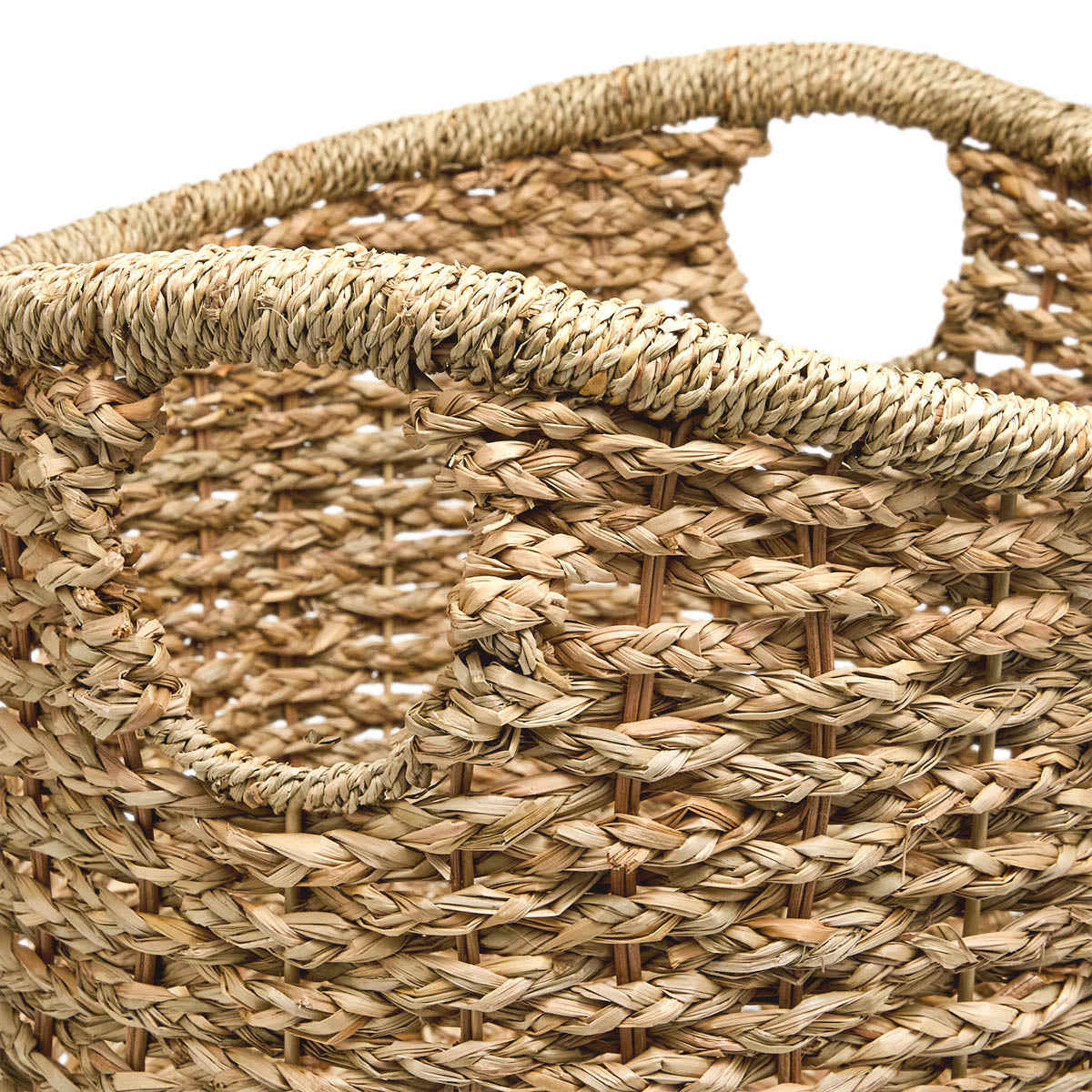 Seagrass Round Storage Basket - Natural, 16.9x16.9x15.6"