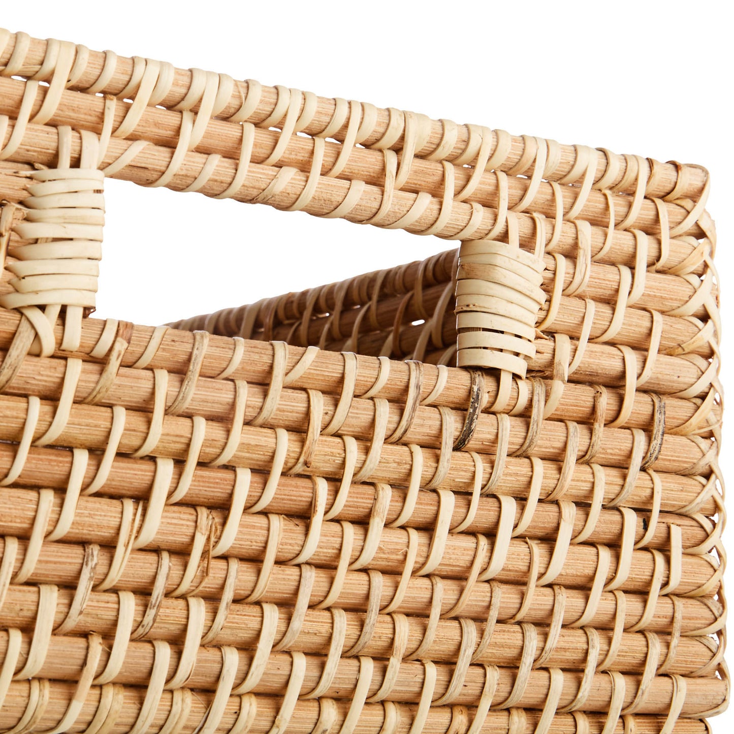 Rattan Rectangle Storage Basket - Natural, 13.2x9.4x5.3"